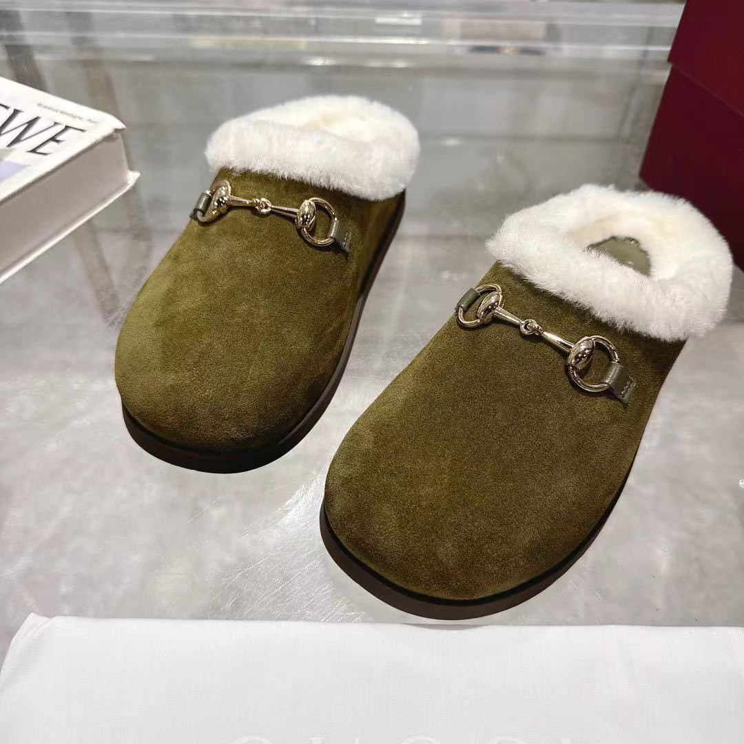 <p>GUCCI 穆勒羊毛拖鞋</p>