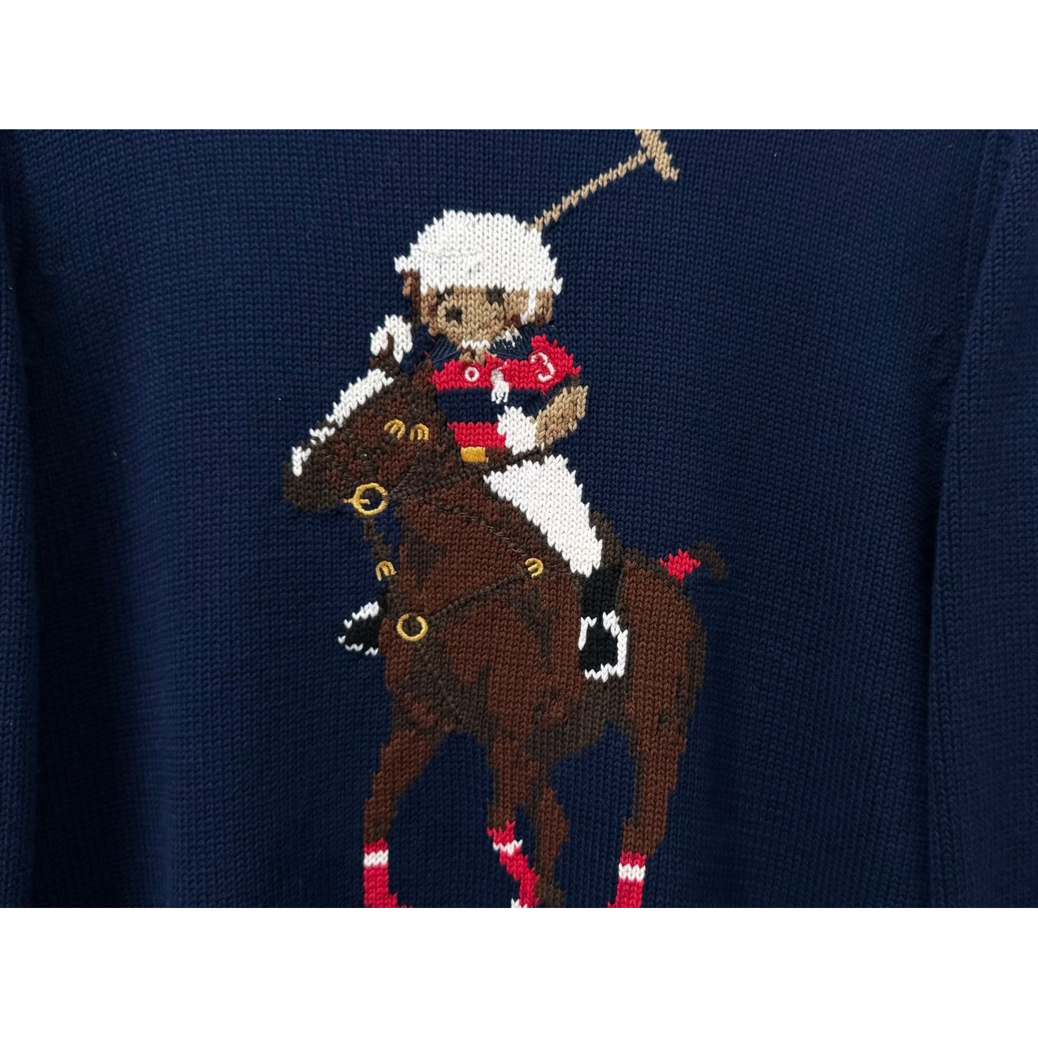 <p>Ralph Lauren 宽松版棉圆领针织衫(深藍)</p>