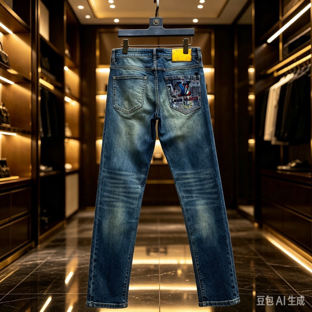 <p>LV&nbsp;欧洲专柜新款修身小直筒牛仔裤</p>