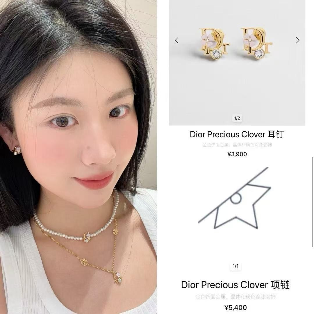 <p>DIOR 花卉字母耳钉</p>