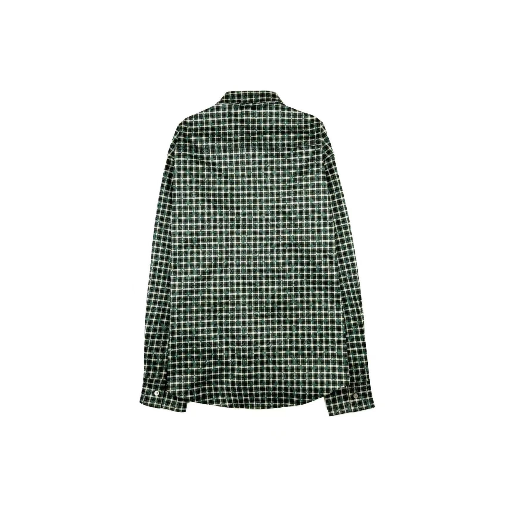 <p>LV 格纹翻领单排扣长袖衬衫(783043)</p>