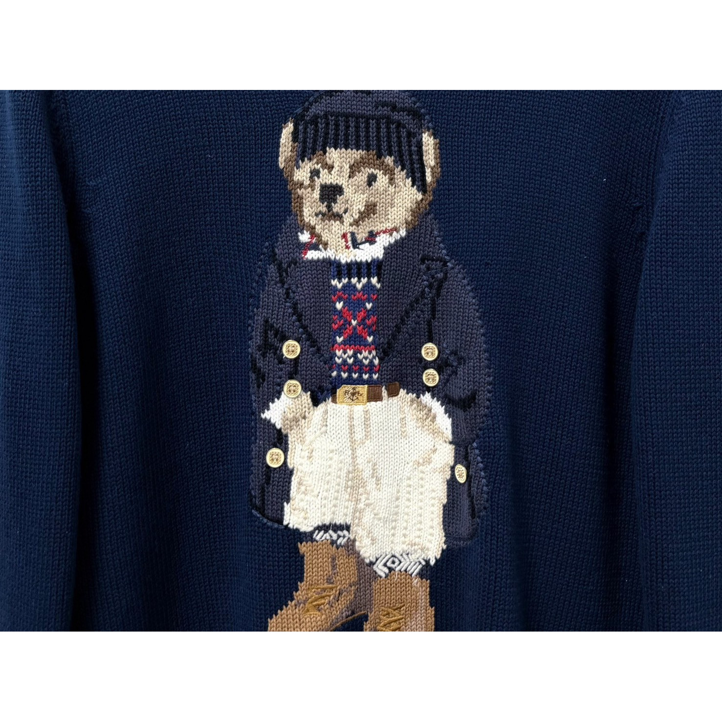 <p>Ralph Lauren 宽松版棉圆领针织衫(深藍)</p>