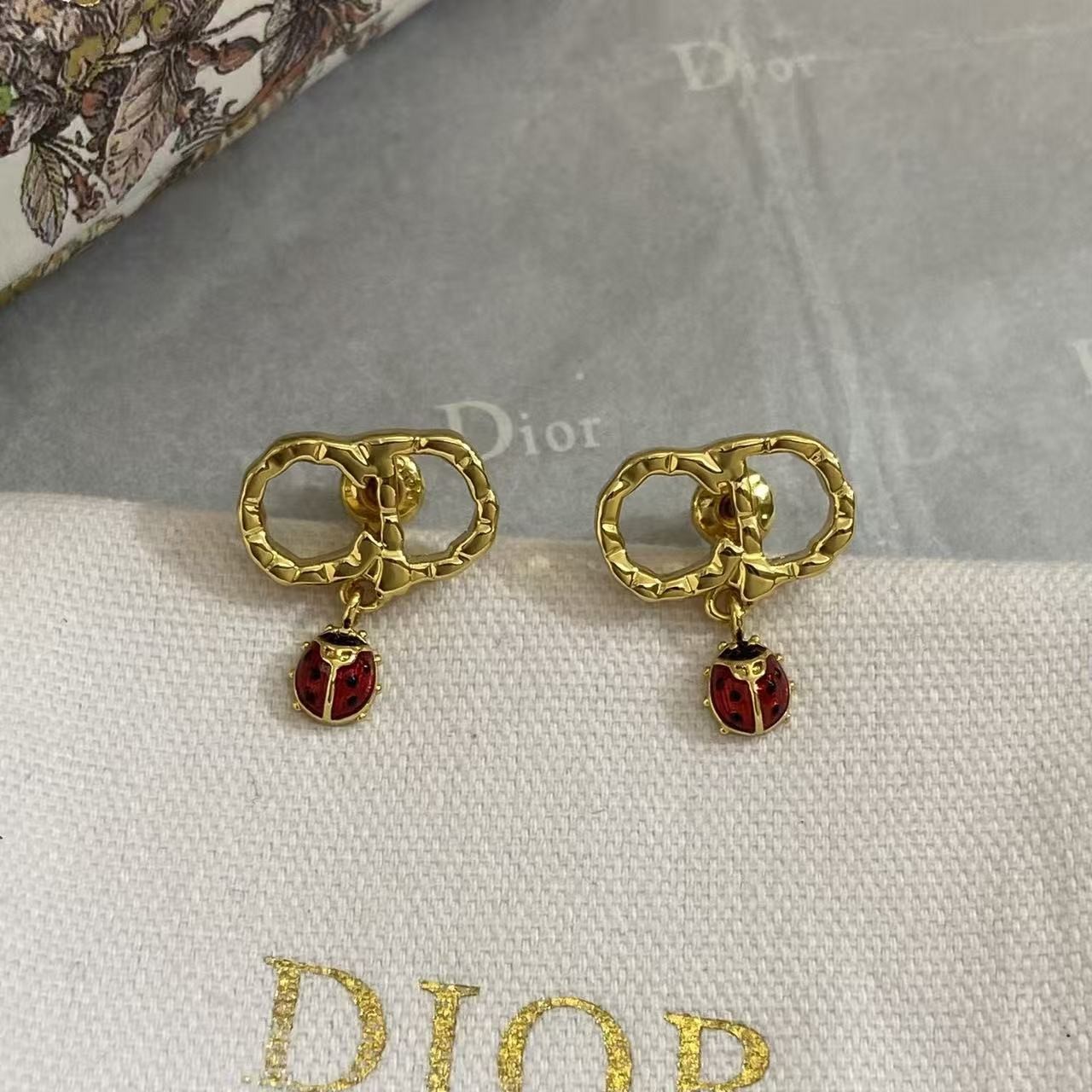 <p>DIOR 七夕限定瓢虫CD耳钉</p>