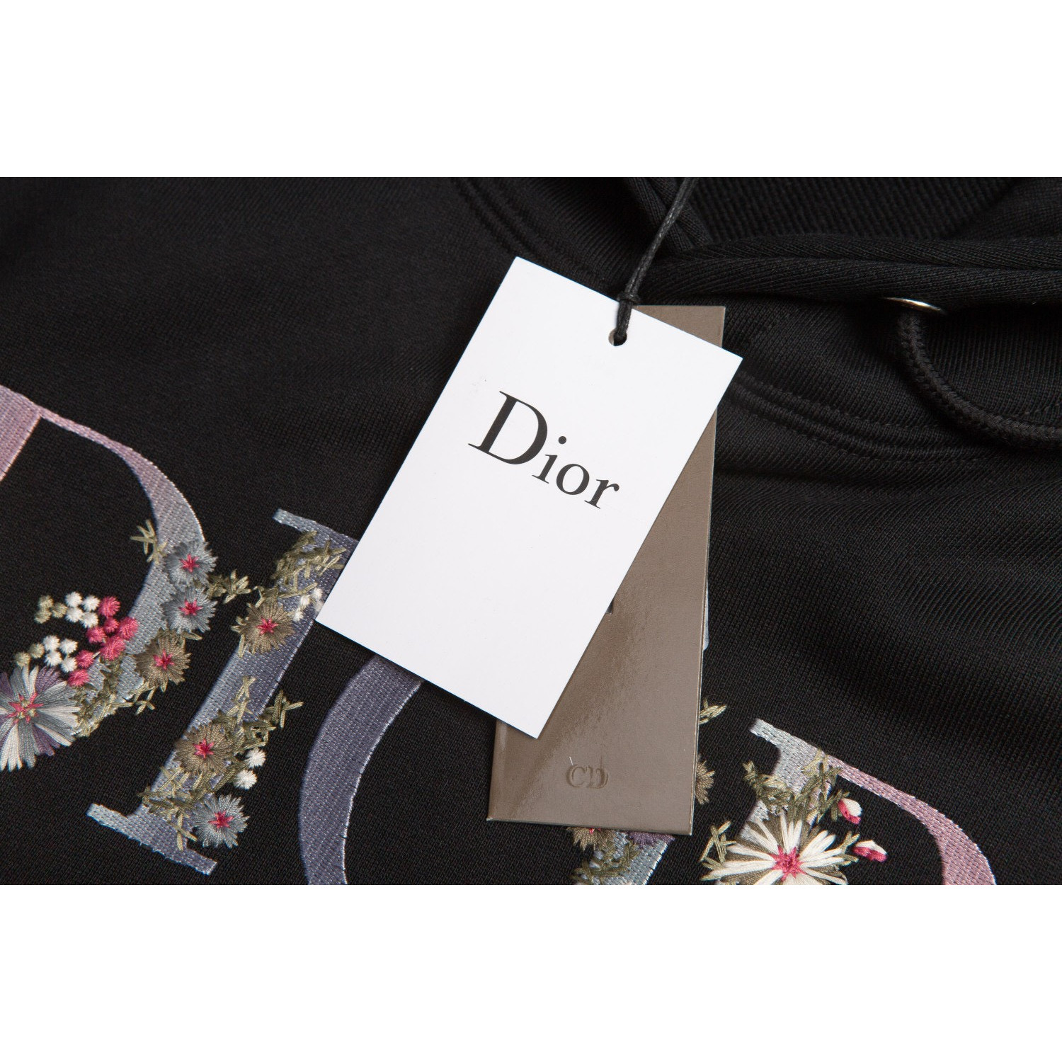 <p>Dior logo绣花帽衫卫衣(黑)</p>