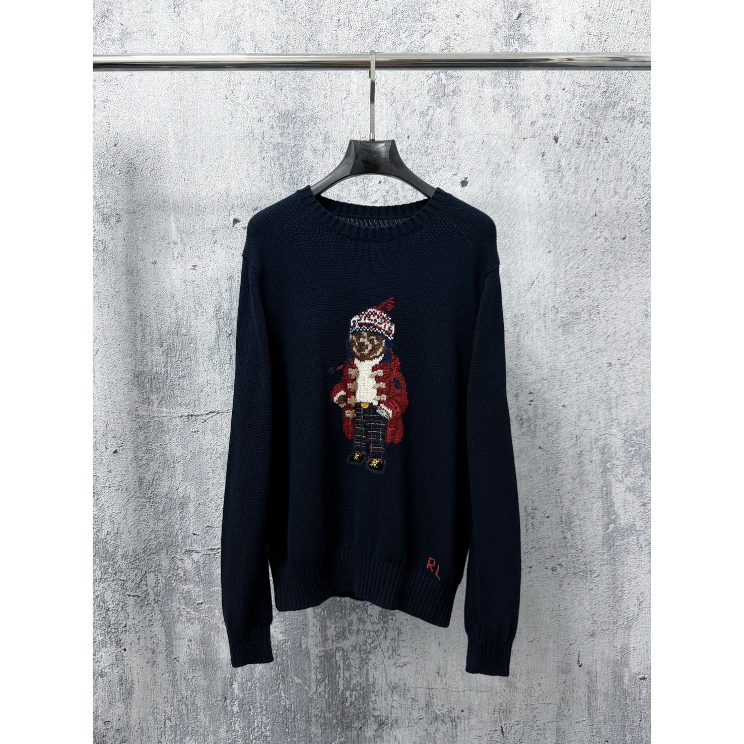 <p>Ralph Lauren 宽松版棉圆领针织衫(黑)</p>