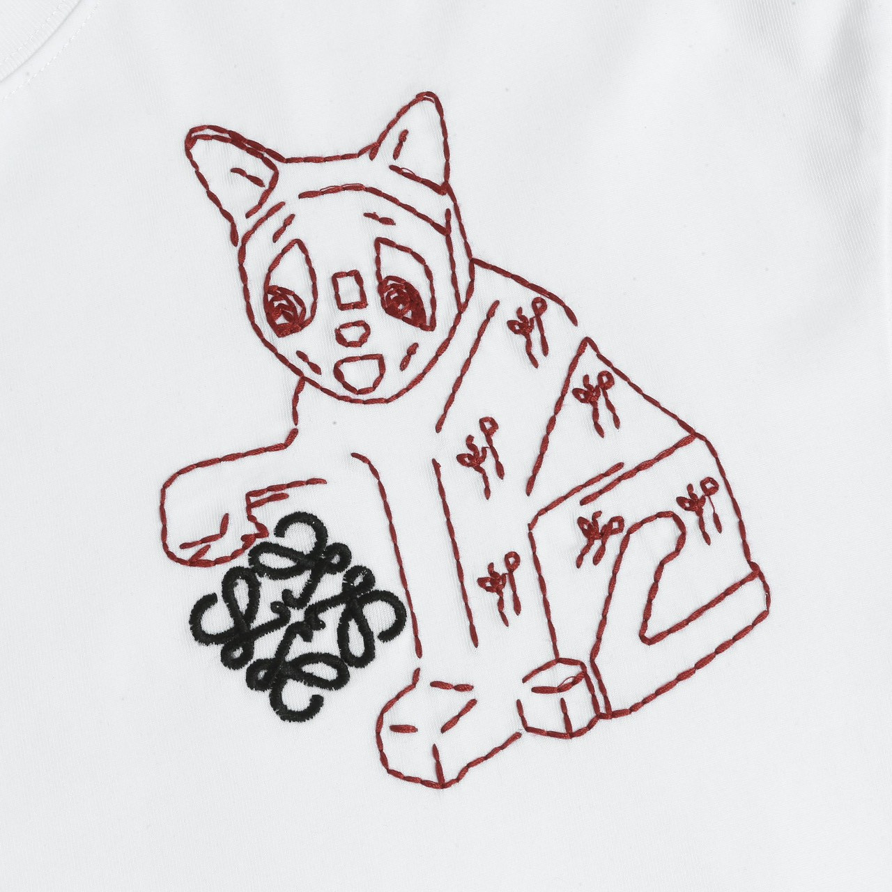 <p>LOEWE &nbsp;logo绣花短袖T恤(白)</p>