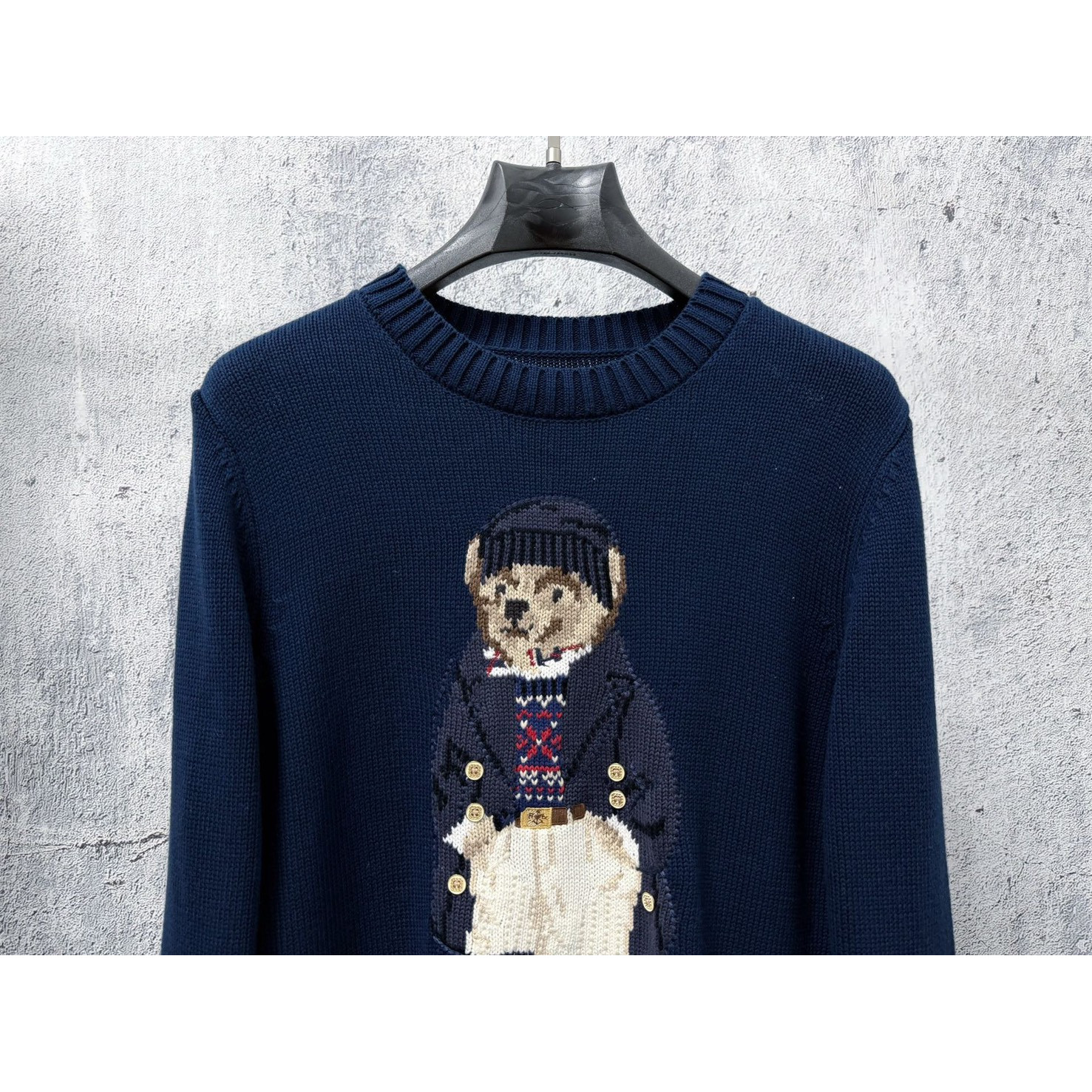 <p>Ralph Lauren 宽松版棉圆领针织衫(深藍)</p>