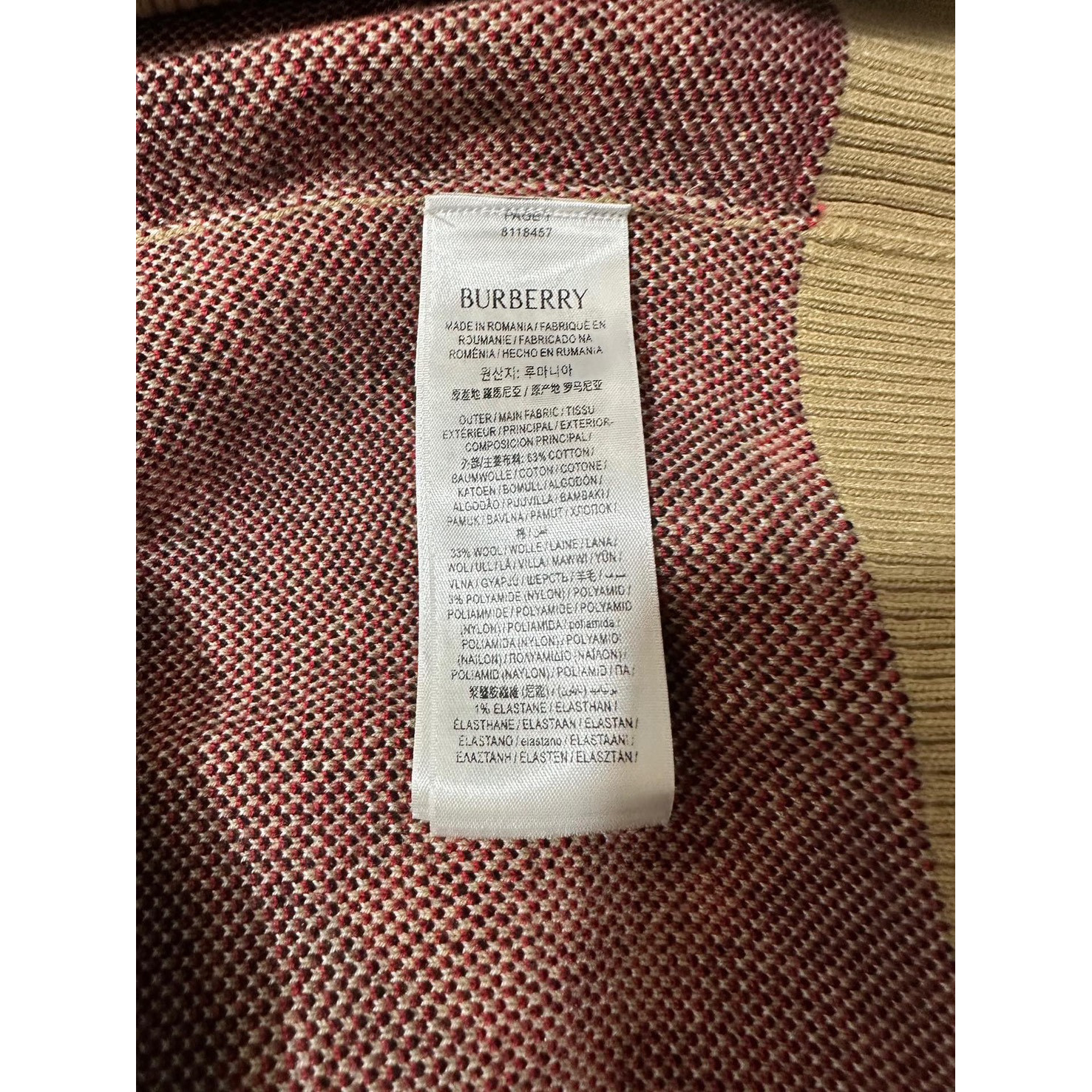 <p>BURBERRY 格纹提花混纺毛衣针织衫</p>