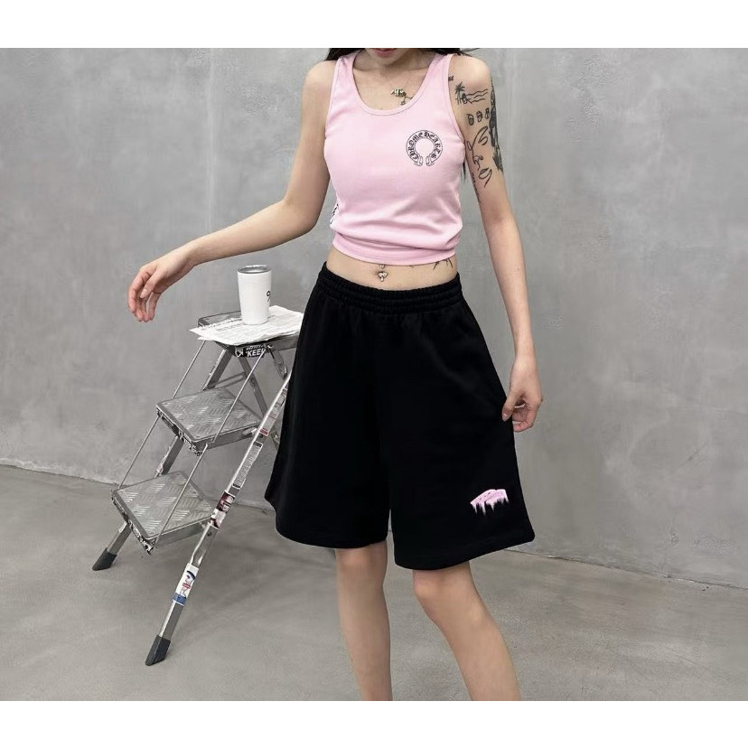 <p>Balenciaga 3m刺绣印花休闲短裤(黑)</p>