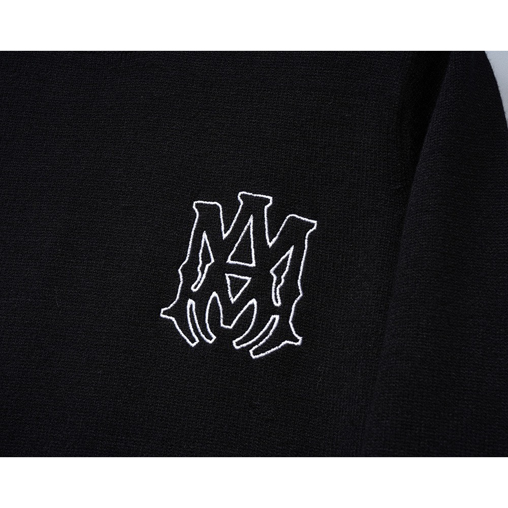 <p>AMIRI logo刺绣圆领套头毛衣(黑色)</p>