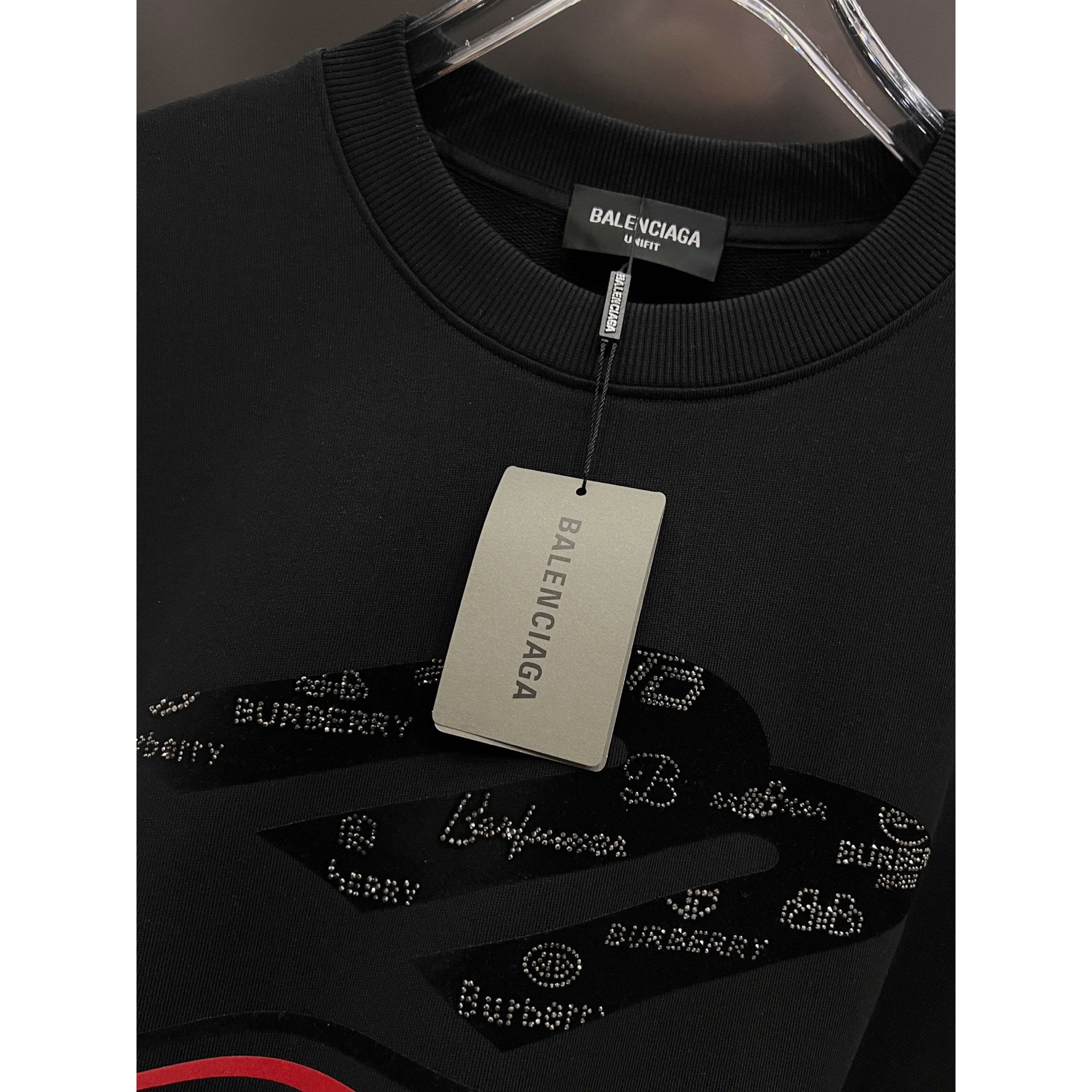 <p>Balenciaga 圆领长袖卫衣(黑)</p>
