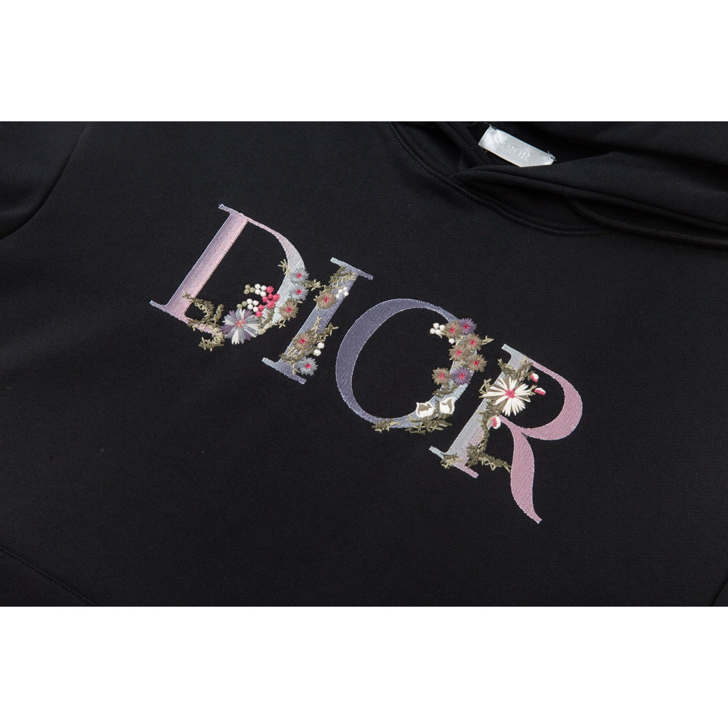 <p>Dior logo绣花帽衫卫衣(黑)</p>