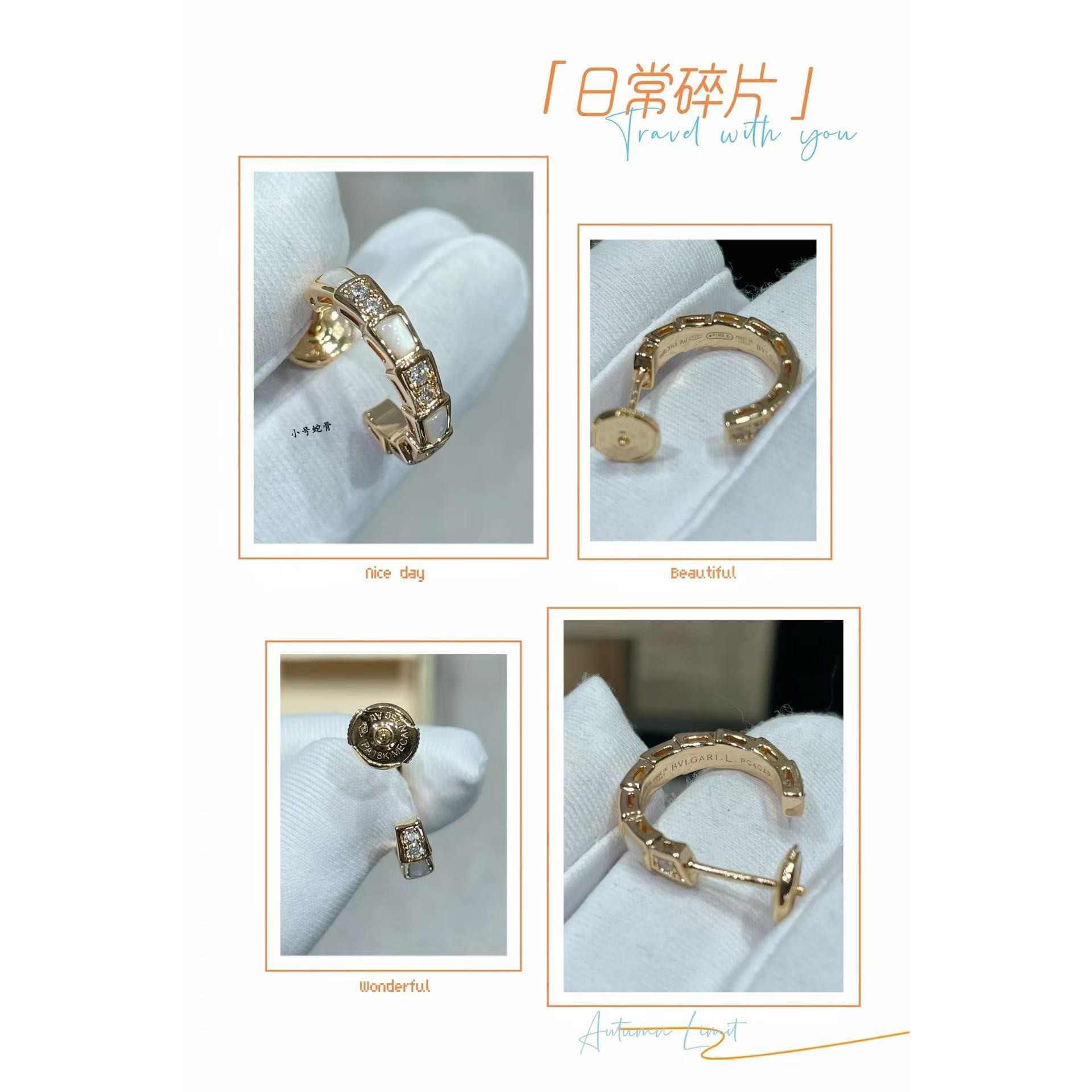 <p>BVLGARI&nbsp;贝壳蛇骨耳环</p>