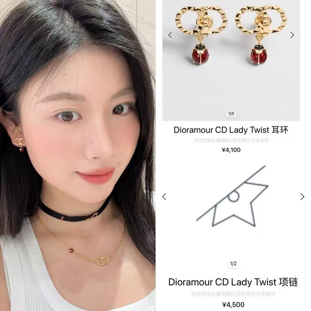 <p>DIOR 七夕限定瓢虫CD耳钉</p>