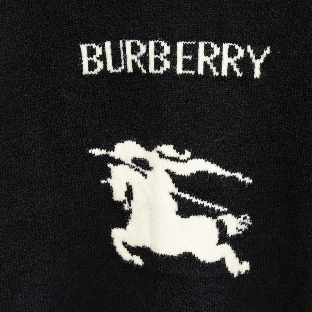 <p>BURBERRY&nbsp;战马 LOGO长袖毛衣(黑)</p>