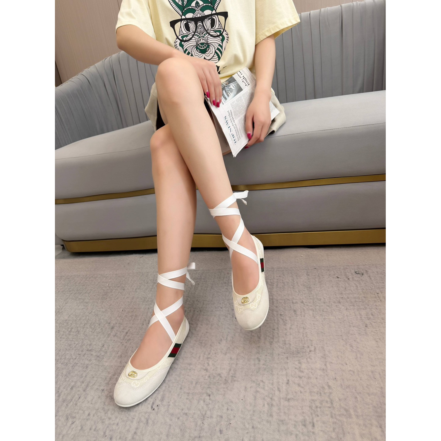 <p>GUCCI 驾车便鞋&amp;舞蹈鞋(白)</p>