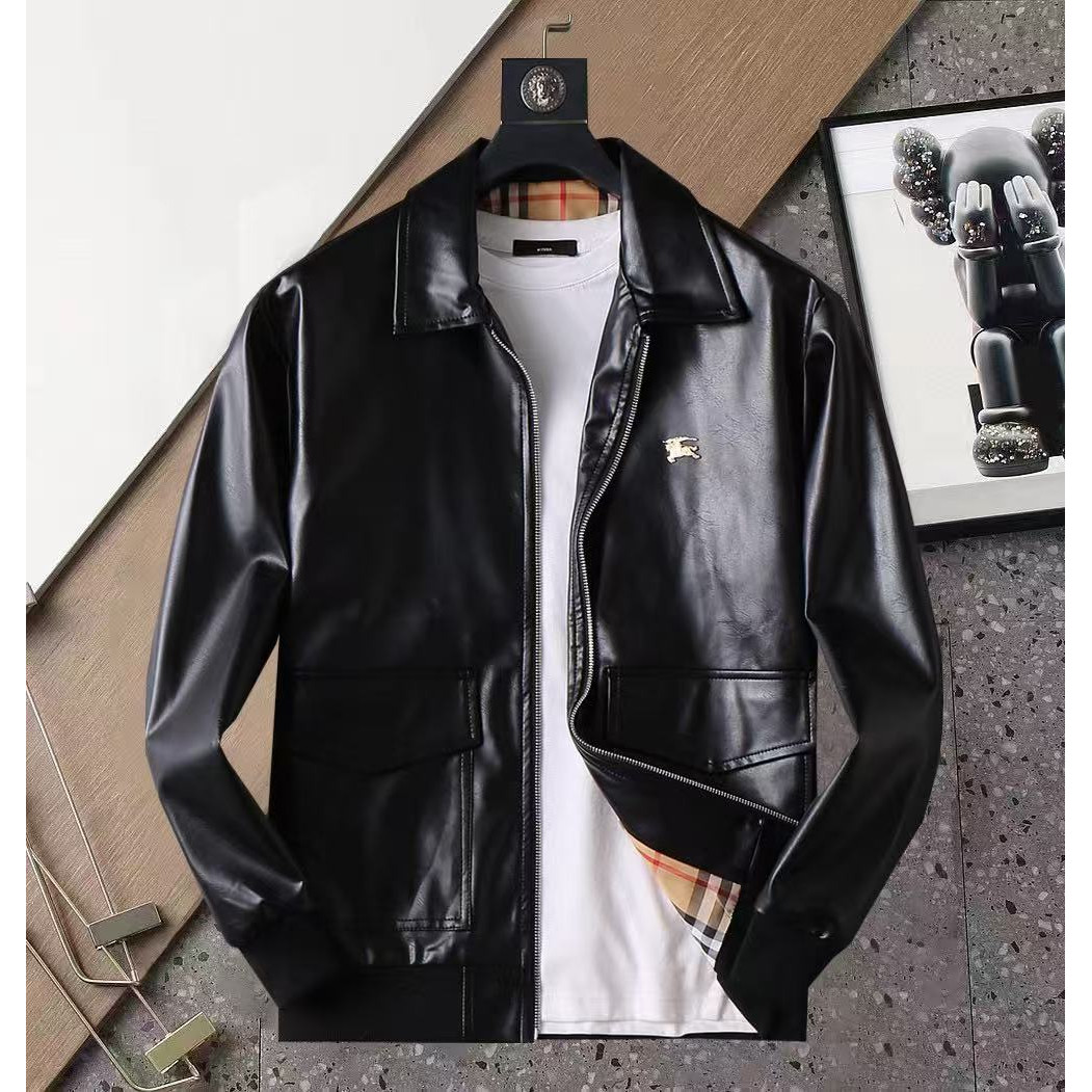 <p>BURBERRY 男士皮夹克外套(黑)</p>