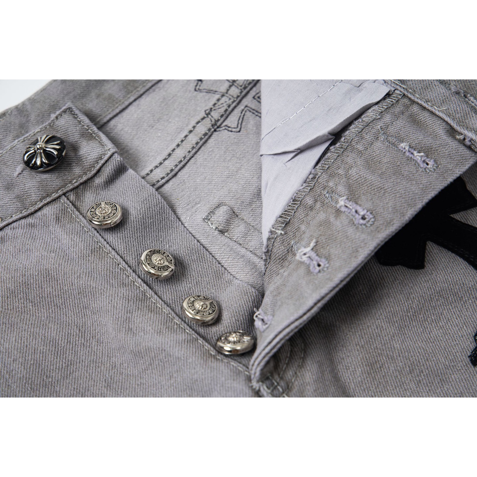 <p>CHROME HEARTS 灰色牛王牛仔裤(1763#)</p>