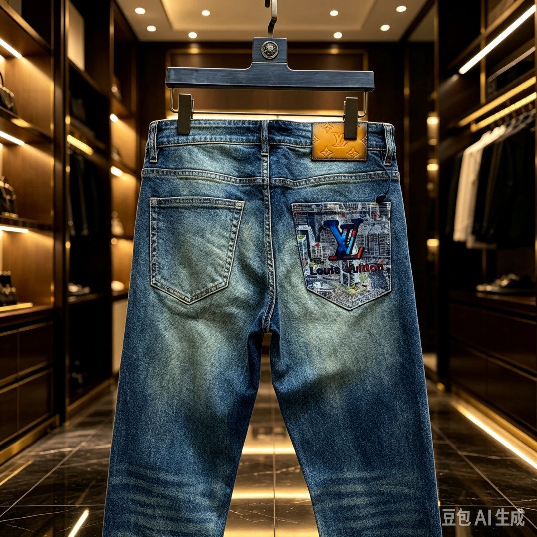 <p>LV&nbsp;欧洲专柜新款修身小直筒牛仔裤</p>