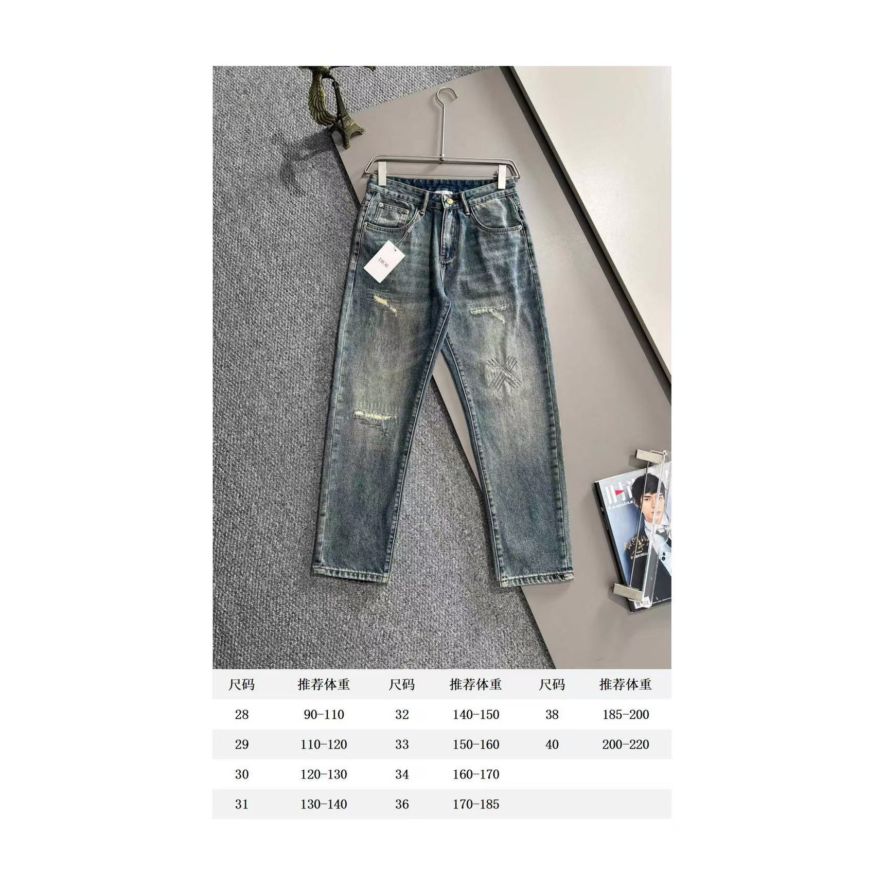 <p>DIOR&nbsp;四季款经典牛仔裤直筒长裤(藍)</p>