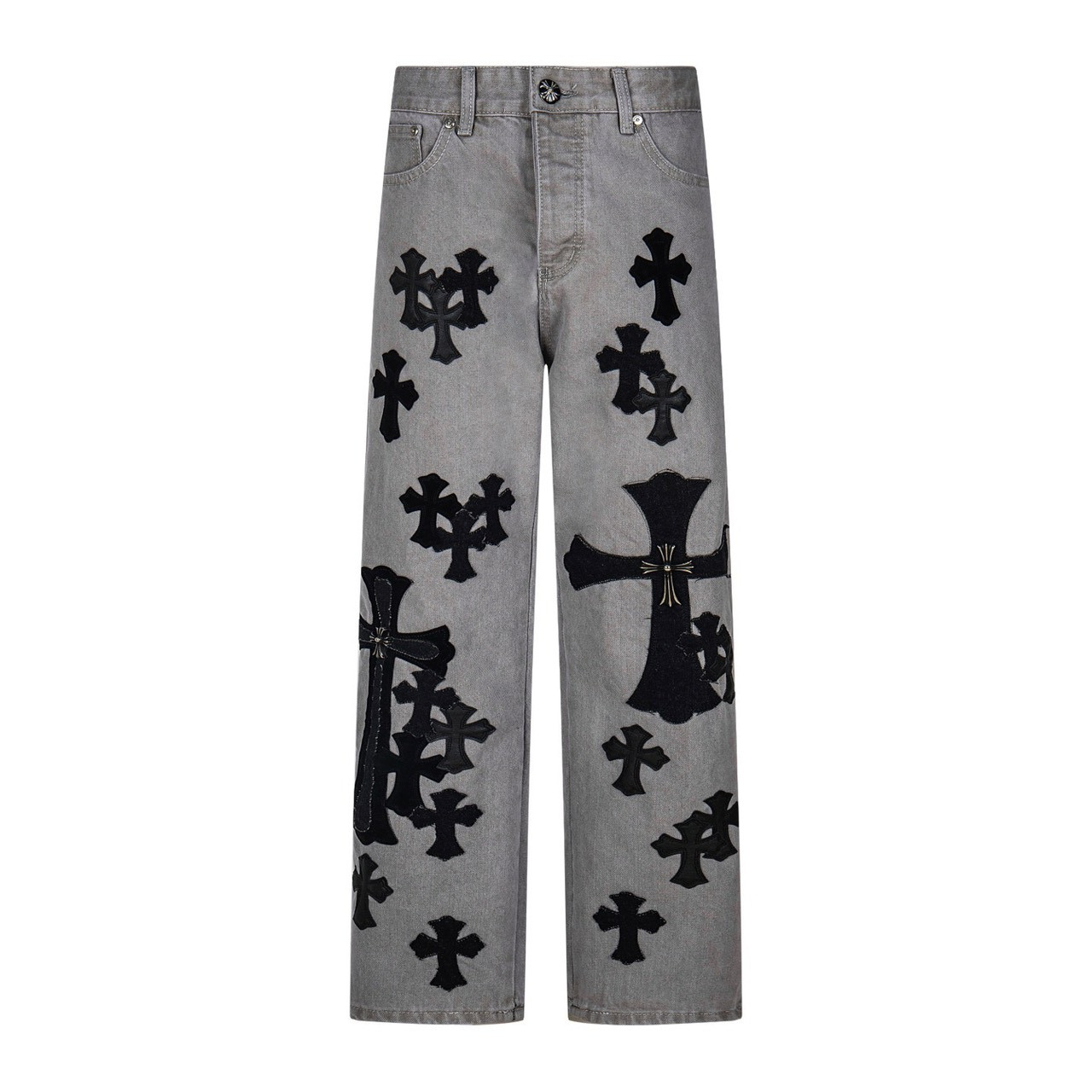 <p>CHROME HEARTS 灰色牛王牛仔裤(1763#)</p>