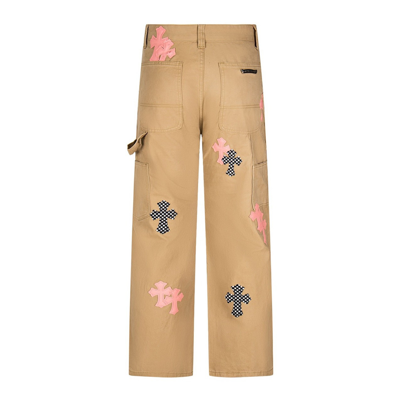 <p>CHROME HEARTS 樱花粉拼皮伐木拼接水洗牛仔裤(1758#)</p>