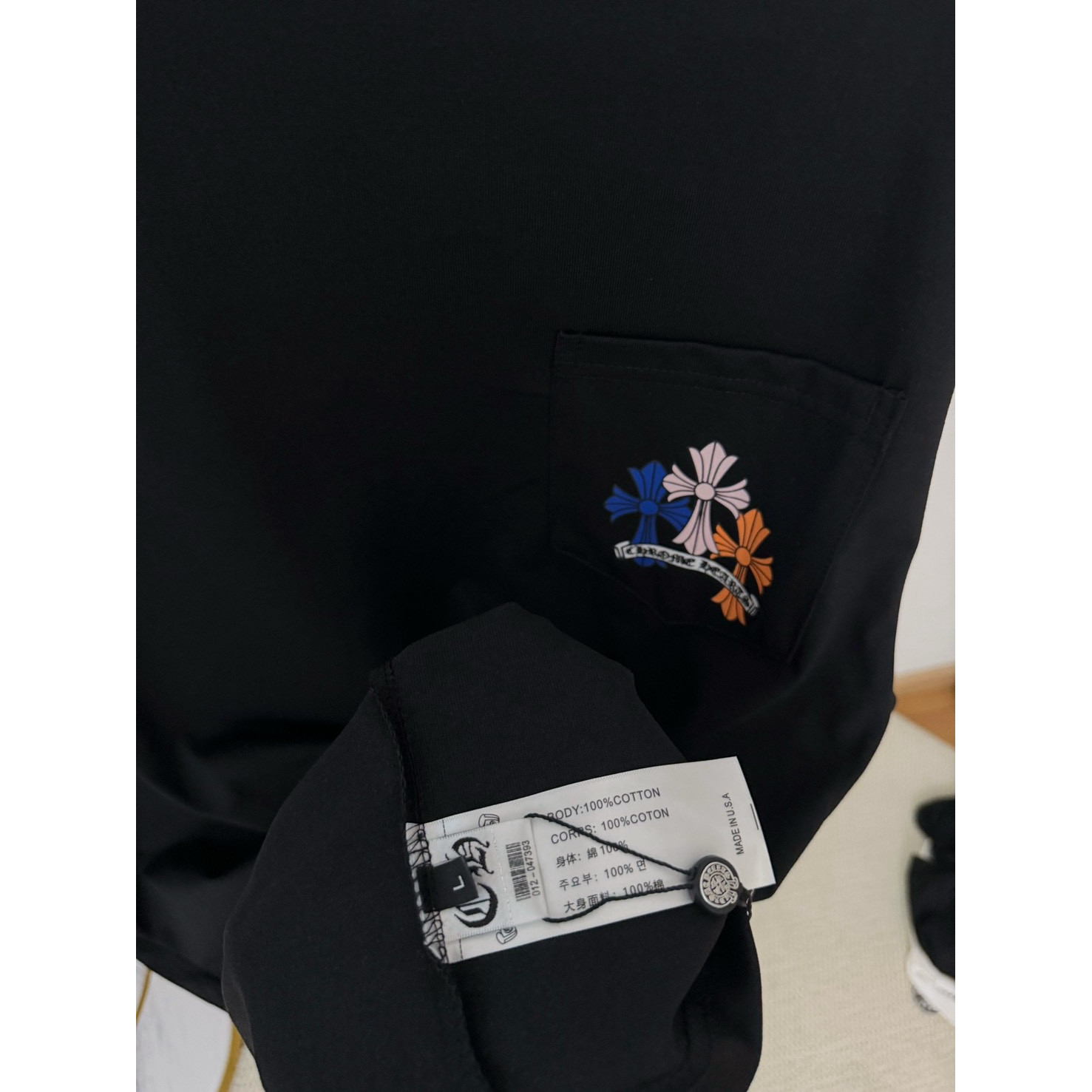 <p>Chrome Hearts 彩色十字圆领长T(HE272黑)</p>