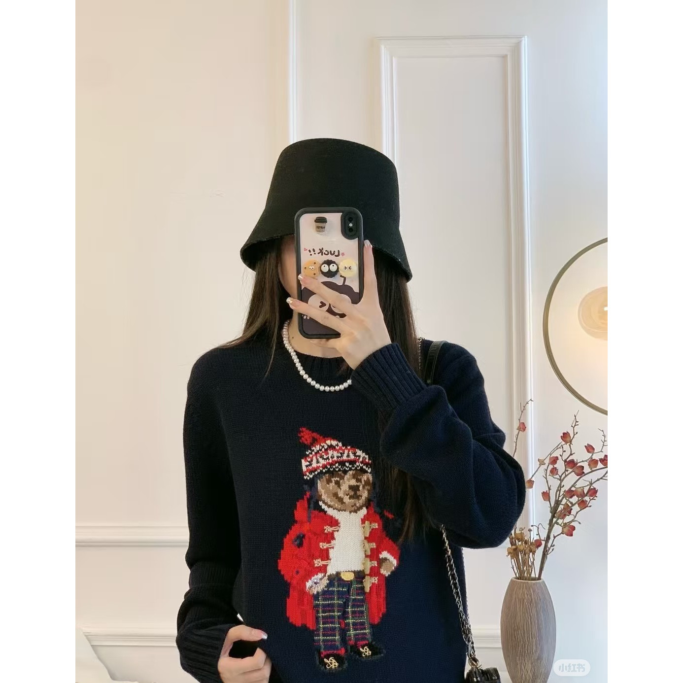 <p>Ralph Lauren 宽松版棉圆领针织衫(黑)</p>