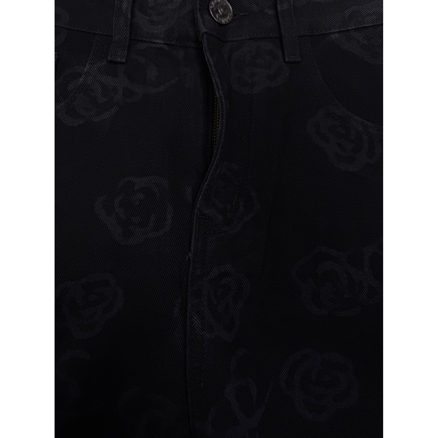<p>&nbsp;CHANEL 暗纹满印玫瑰花情侣款水洗宽松牛仔裤&nbsp;</p>