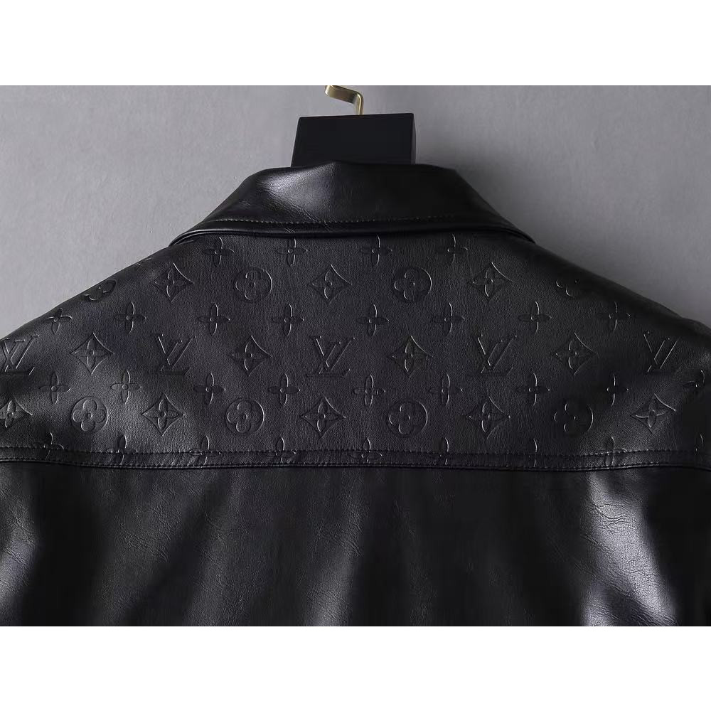 <p>LV 男士皮夹克外套(黑)</p>