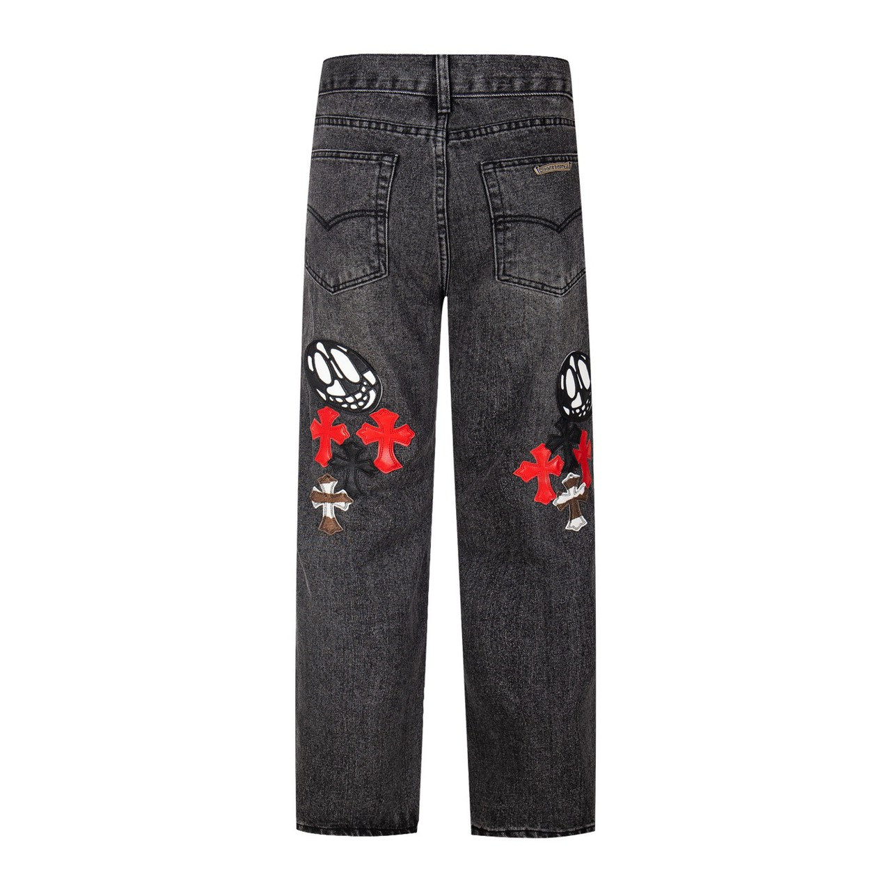 <p>CHROME HEARTS 多皮十字架拼皮重工牛仔裤(1770#)</p>