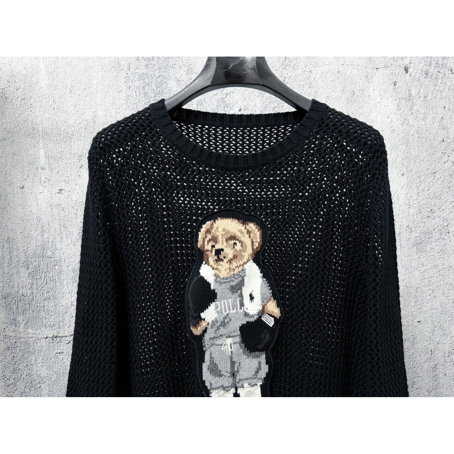 <p>Ralph Lauren 宽松版棉圆领针织衫(黑)</p>