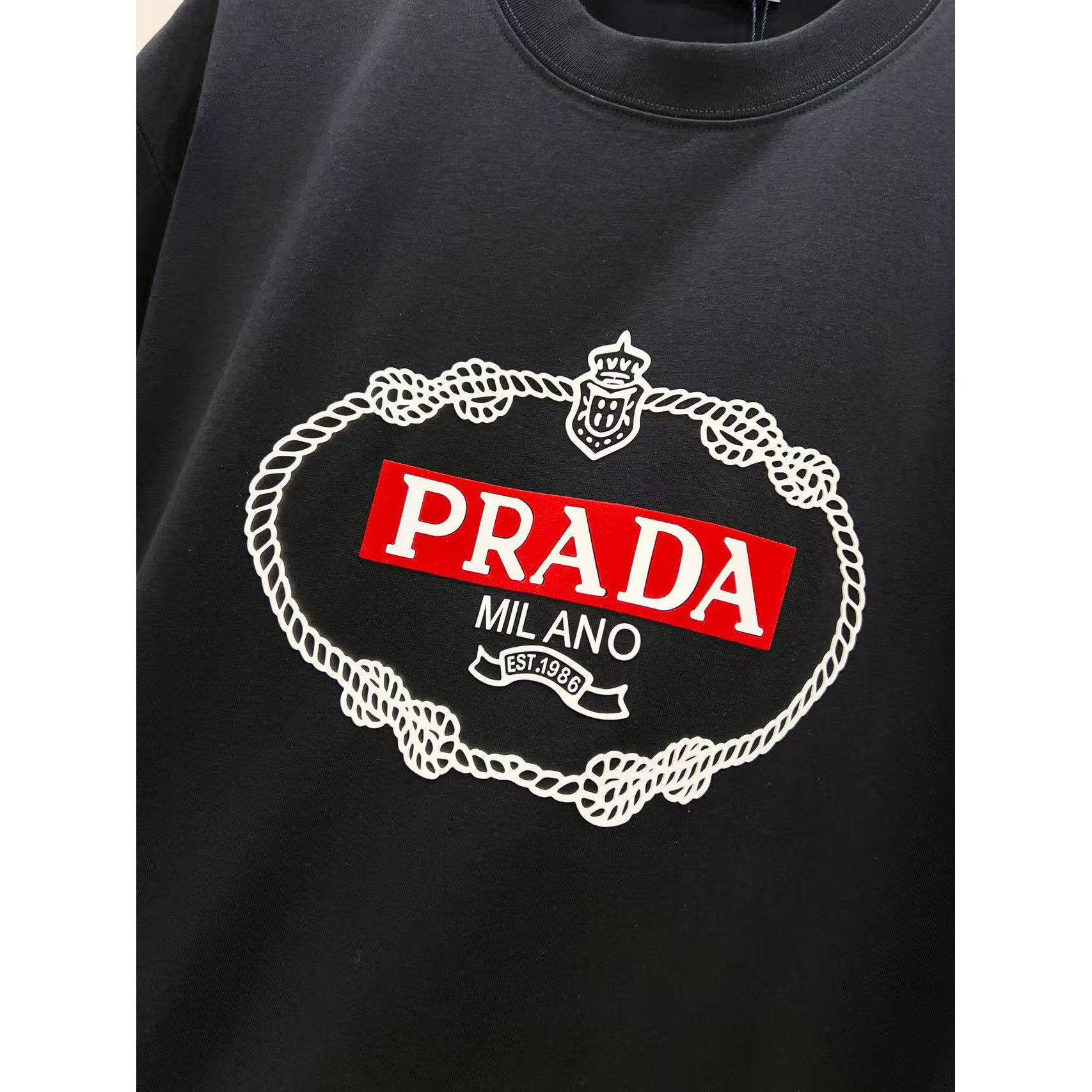 <p>PRADA 情侣休闲短袖T恤(黑)</p>