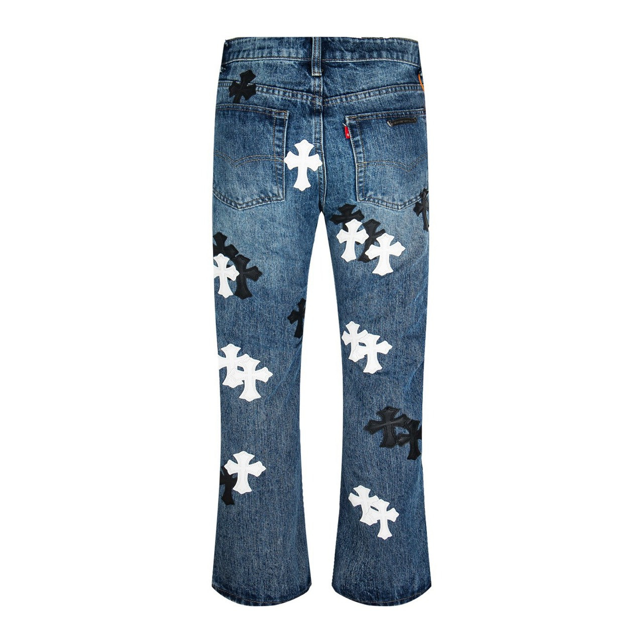 <p>CHROME HEARTS 蓝裤黑白多皮牛仔裤(1790#)</p>