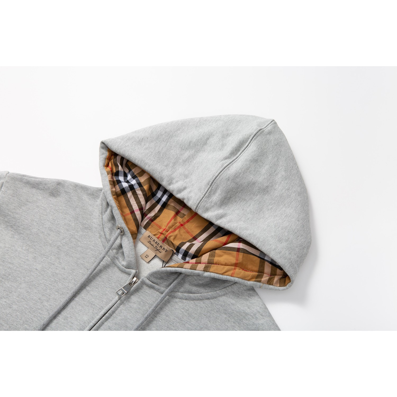 <p>Burberry 战马logo绣花连帽开衫卫衣(灰)</p>