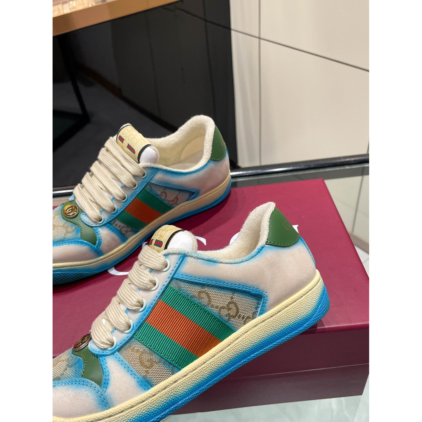 <p>GUCCI Screener系列运动鞋经典小脏鞋 (男款-藍)</p>