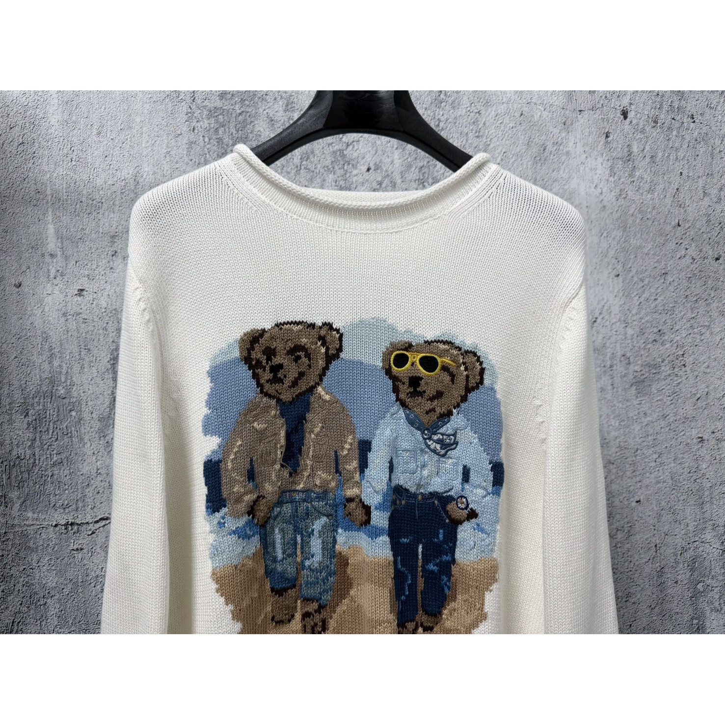 <p>Ralph Lauren 宽松版棉圆领针织衫(白)</p>