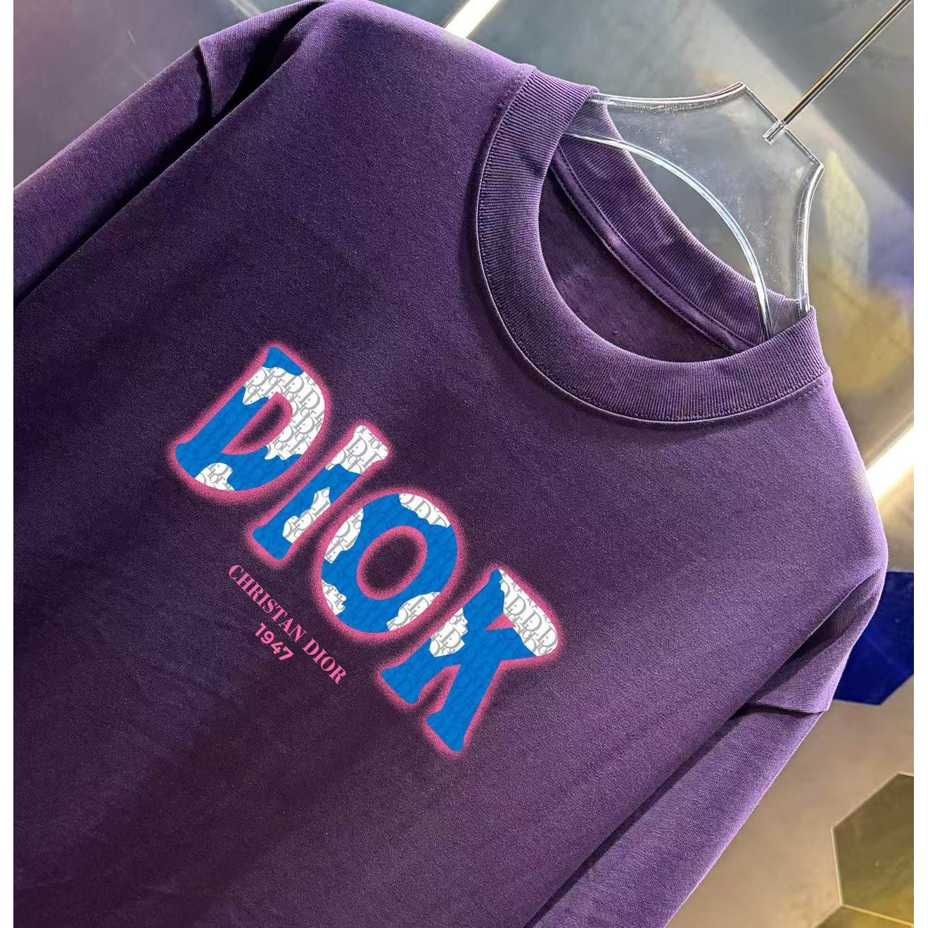 <p>DIOR&nbsp;圆领短袖T恤(紫)</p>