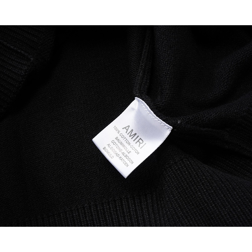 <p>AMIRI logo刺绣圆领套头毛衣(黑色)</p>
