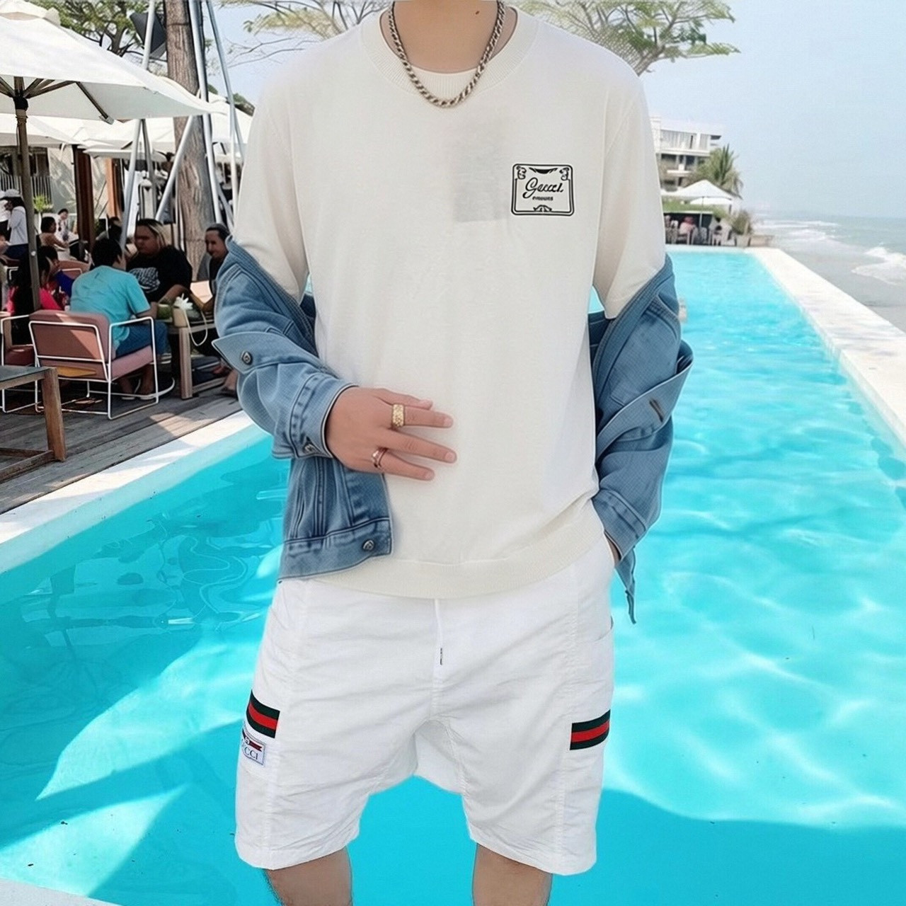 <p>&nbsp;GUCCI 针织衫圆领(白)</p>