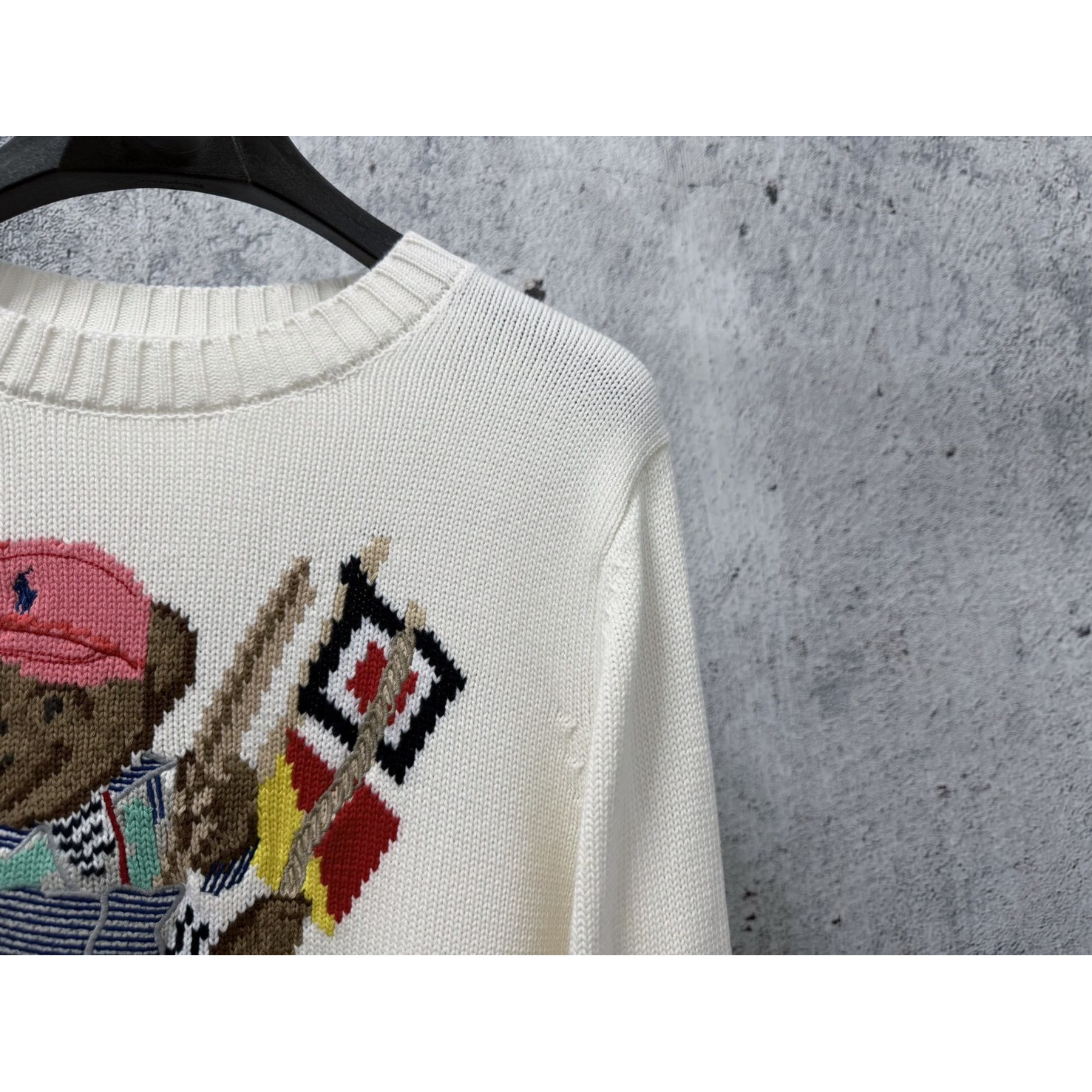 <p>Ralph Lauren 宽松版棉圆领针织衫(白)</p>