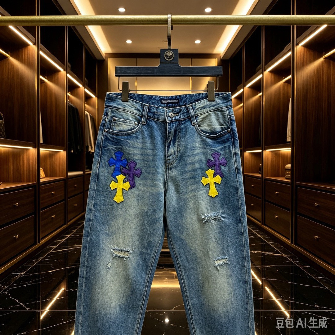 <p>CHROME HEARTS 欧洲专柜新款修身小直筒牛仔裤</p>