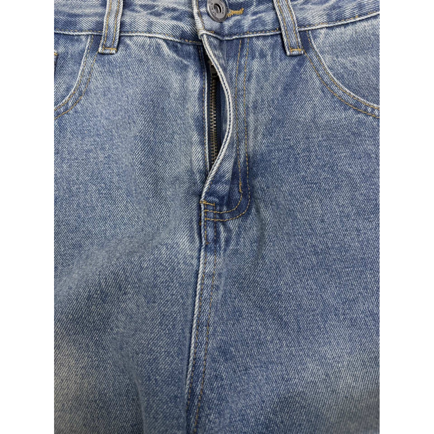 <p>Maison Margiela 口袋绿色数字🔢印花情侣款水洗宽松牛仔裤 (藍)</p>