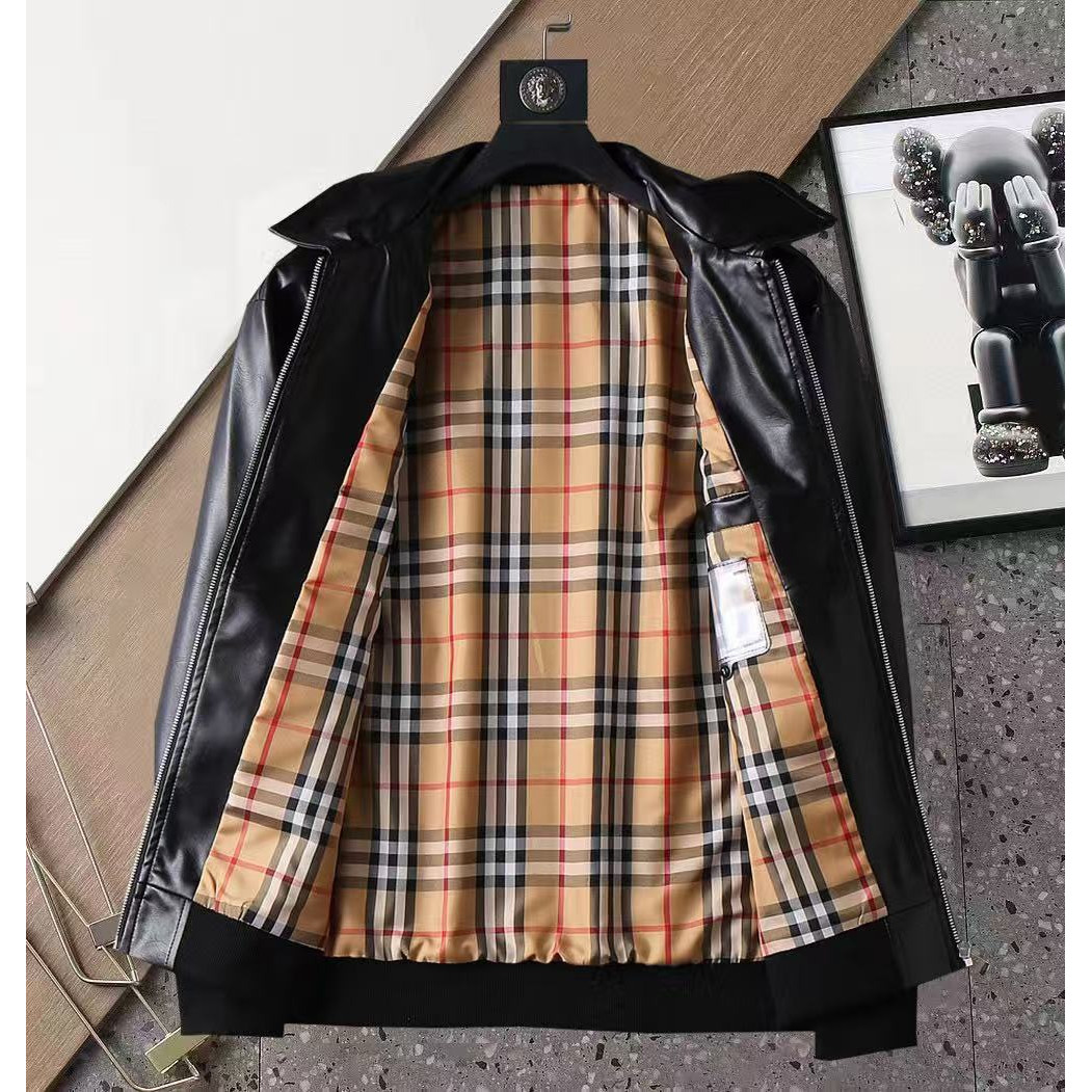 <p>BURBERRY 男士皮夹克外套(黑)</p>