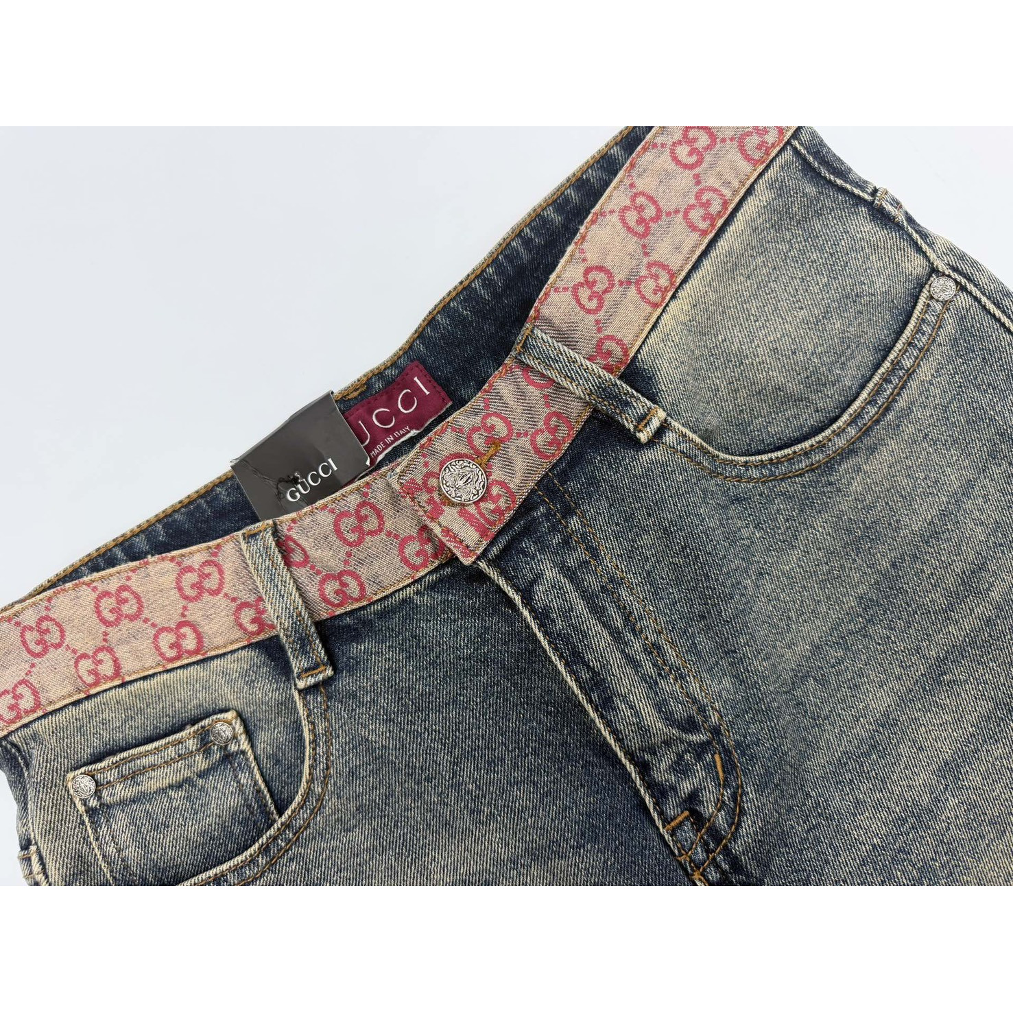 <p>GUCCI 阔腿直筒牛仔裤(D2681#)</p>
