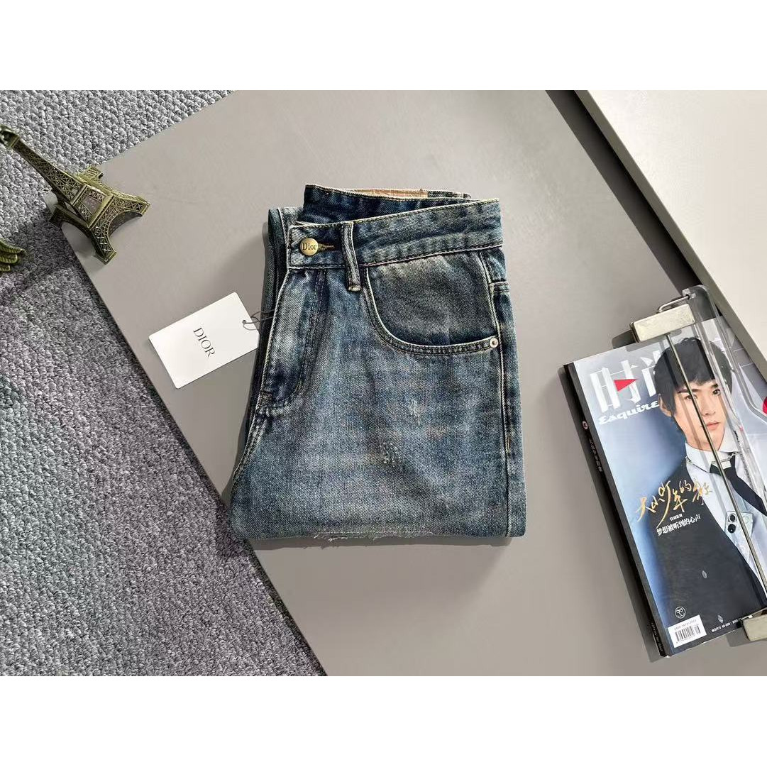 <p>DIOR&nbsp;四季款经典牛仔裤直筒长裤(藍)</p>