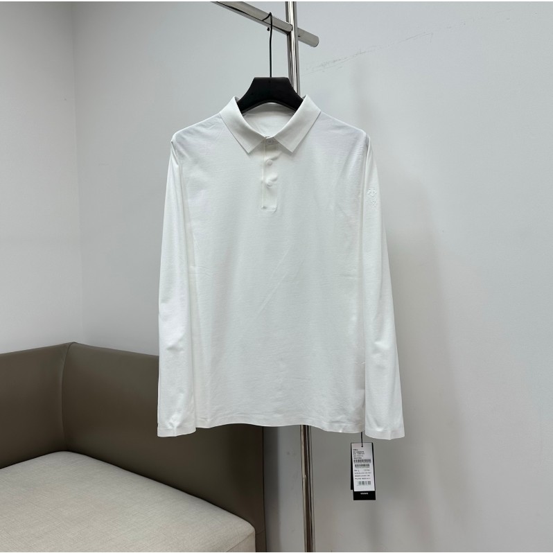 <p>DESCENTE 男士長袖POLO衫(白)</p>