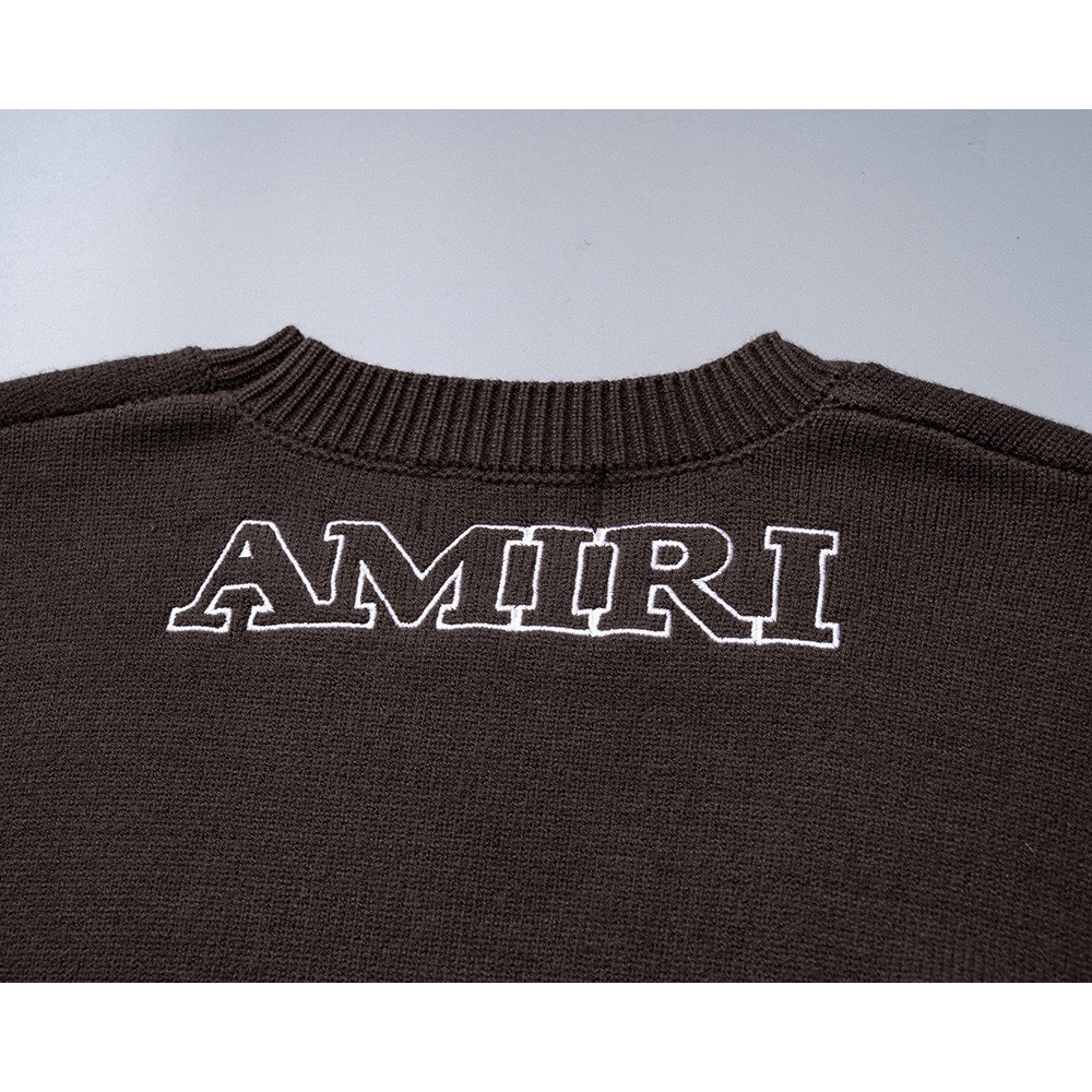 <p>AMIRI logo刺绣圆领套头毛衣(棕色)</p>