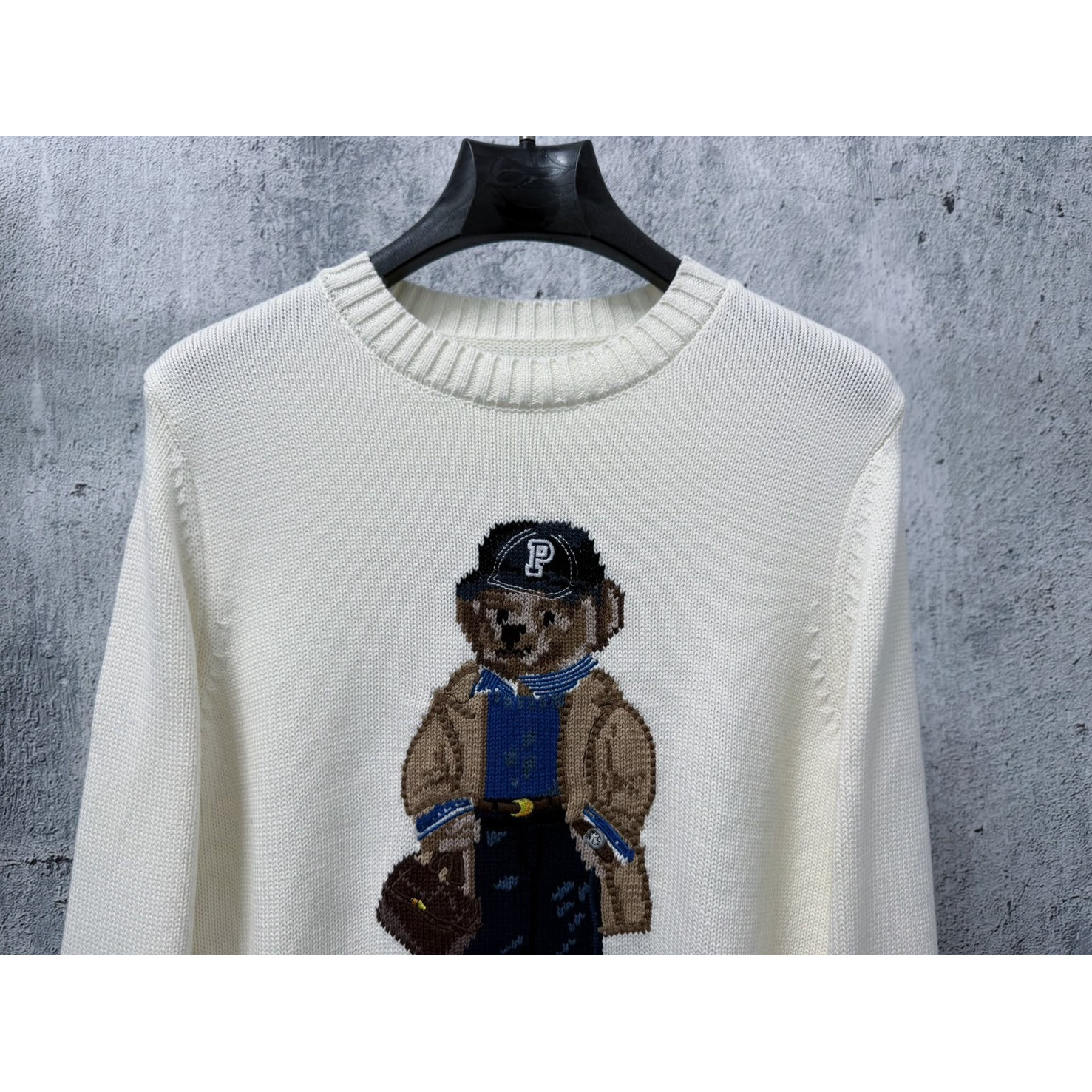 <p>Ralph Lauren 宽松版棉圆领针织衫(白)</p>