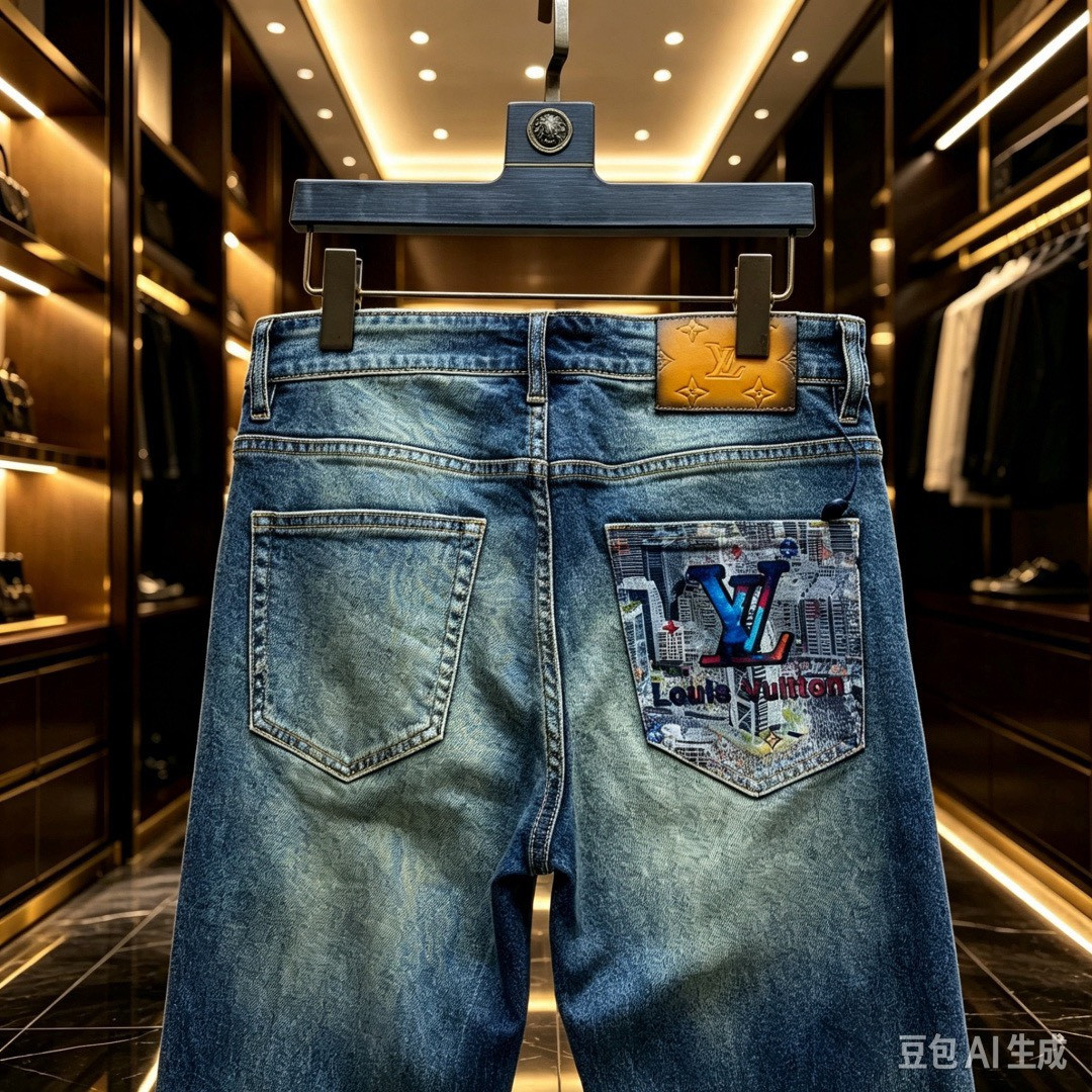 <p>LV&nbsp;欧洲专柜新款修身小直筒牛仔裤</p>